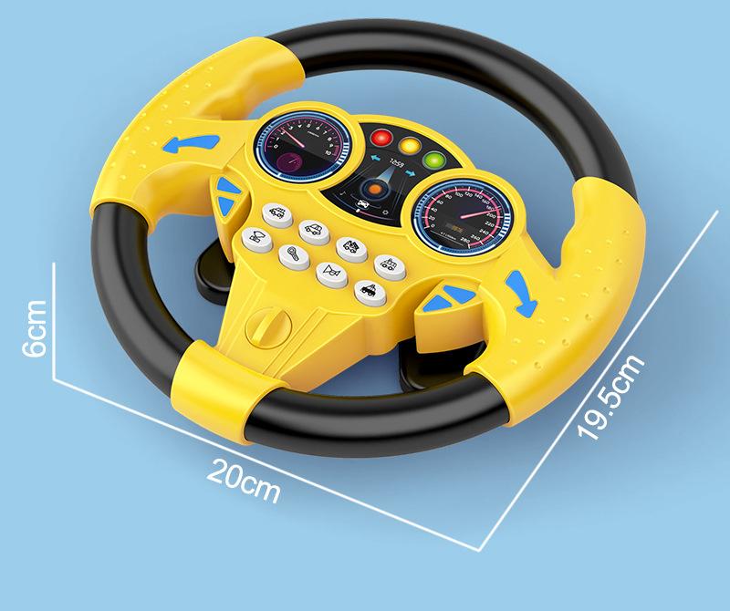 New children's simulated co-pilot music steering wheel, early education enlightenment fun toy, large suction cup base for free attachment, children's gift, holiday gift, Christmas gift, New Year's gift