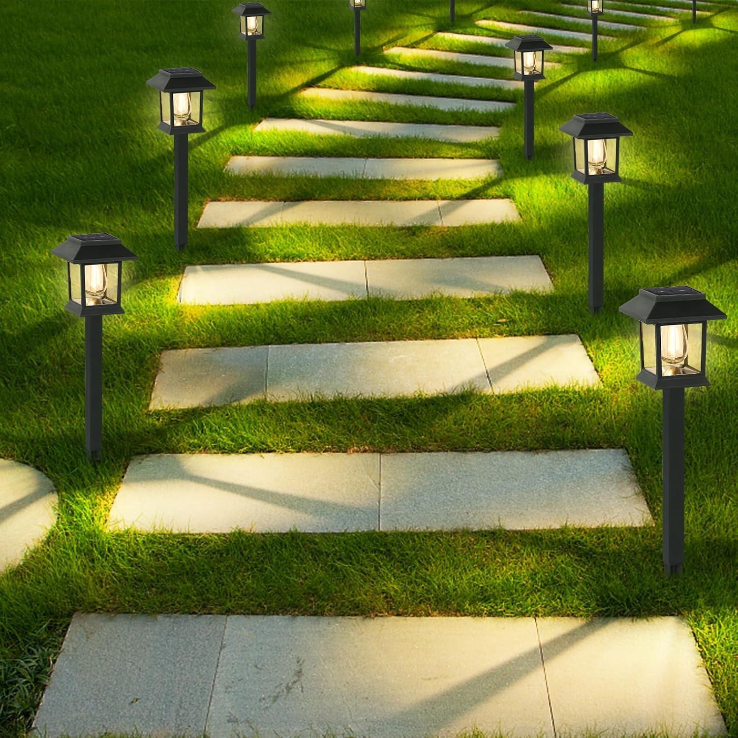 12PCS Solar Lamp Post, Outdoor Lights Waterproof, Christmas Decorations, Patio Pole Light, Floor Lamp for Deck Pathway Backyard Garden Front Porch Decor, Warm White, Replaceable Bulb, Landscape Lighting 12PCS Solar Lamp Post, Outdoor Lights Waterproof, Christmas Decorations, Patio Pole Light, Floor Lamp for Deck Pathway Backyard Garden Front Porch Decor, Warm White, Replaceable Bulb, Landscape Lighting