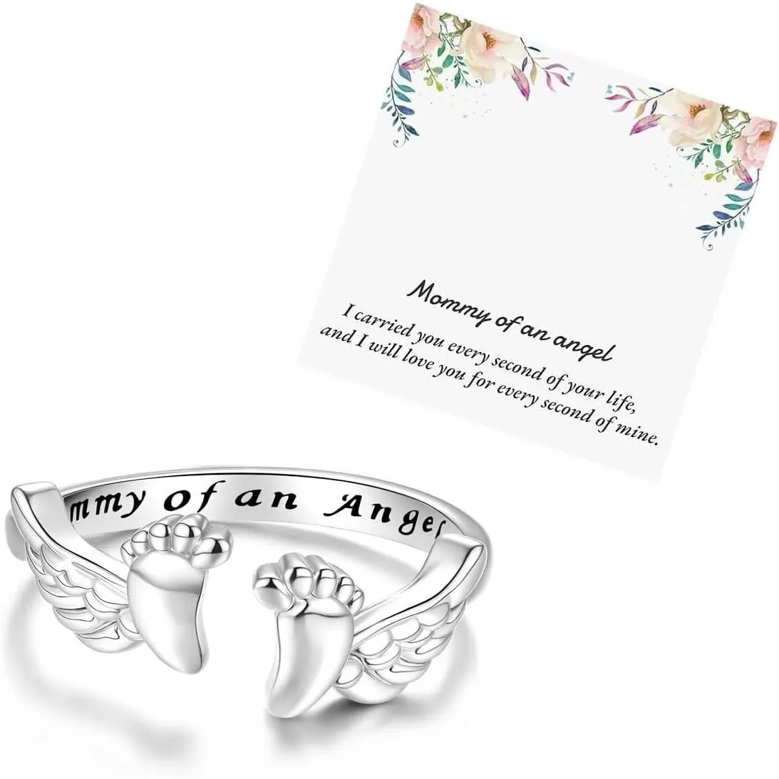 Miscarriage Gifts for Mother Mommy of an Angel Ring  Miscarriage Rings Mother's Day Comfort Gifts with Card
