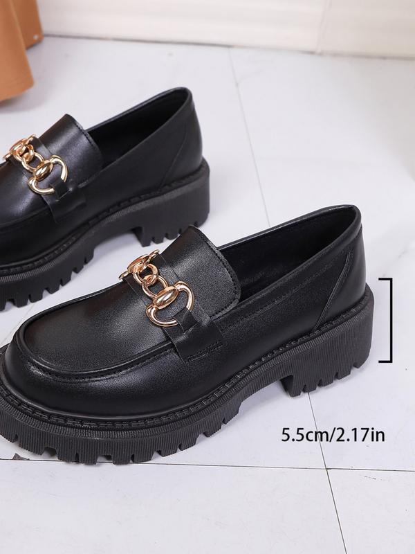 2026 NEW LQUN Women's Soft Comfortable British Style Platform Loafers Thick Sole Durable Commuting Korean Fashion Plus Size Available Black