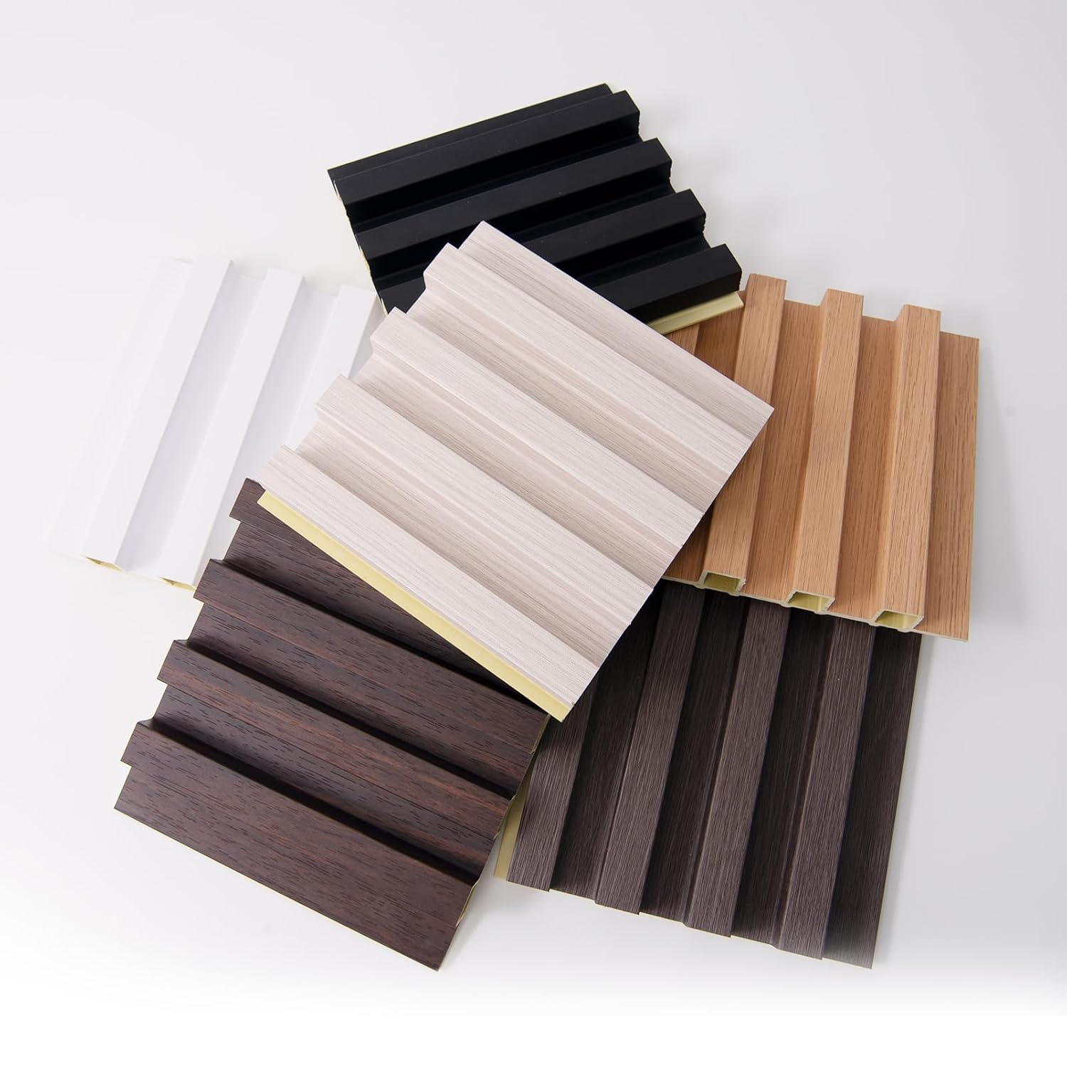 Slat Wall Panel for Modern Decor, WPC Acoustic Diffuser Panel, Samples 6-Pack 6 x 6in.