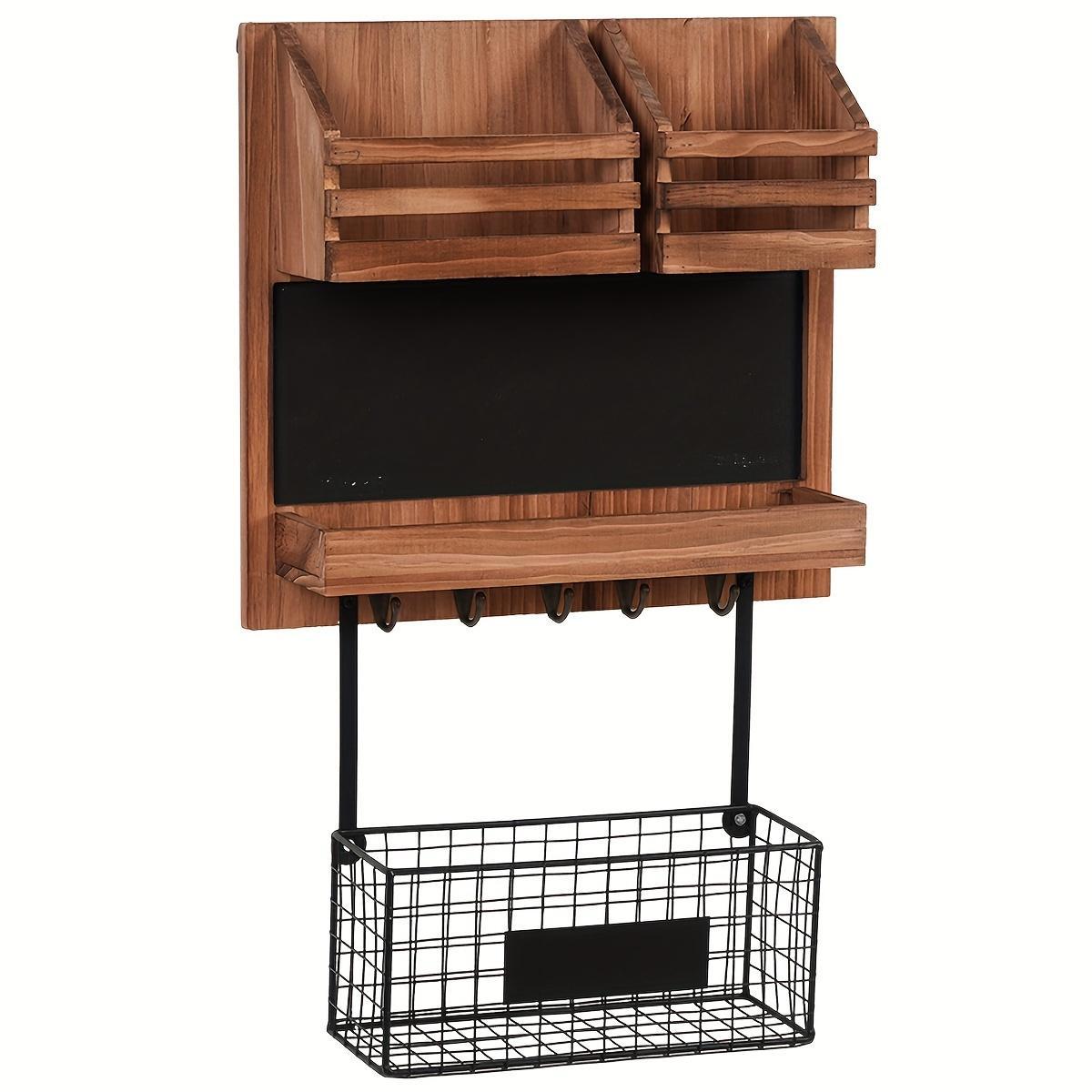 Wooden Wall Mounted Key Holder, Multi-purpose Storage Rack, Home Organizer for Entrance, Hallway, Living Room, Wall Mounted Hook