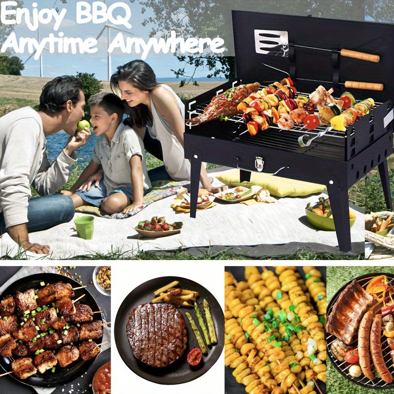 6pcs Portable Charcoal Grill with Spit Roast Shovel Fork Grill & Heat Resistant Clip for Camping BBQ Parties Picnics Compact Outdoor Grill for Charcoal Barbecues wade ostove 6pcs Portable Charcoal Grill with Spit Roast Shovel Fork Grill & Heat Resistant Clip for Camping BBQ Parties Picnics Compact Outdoor Grill for Charcoal Barbecues wade ostove