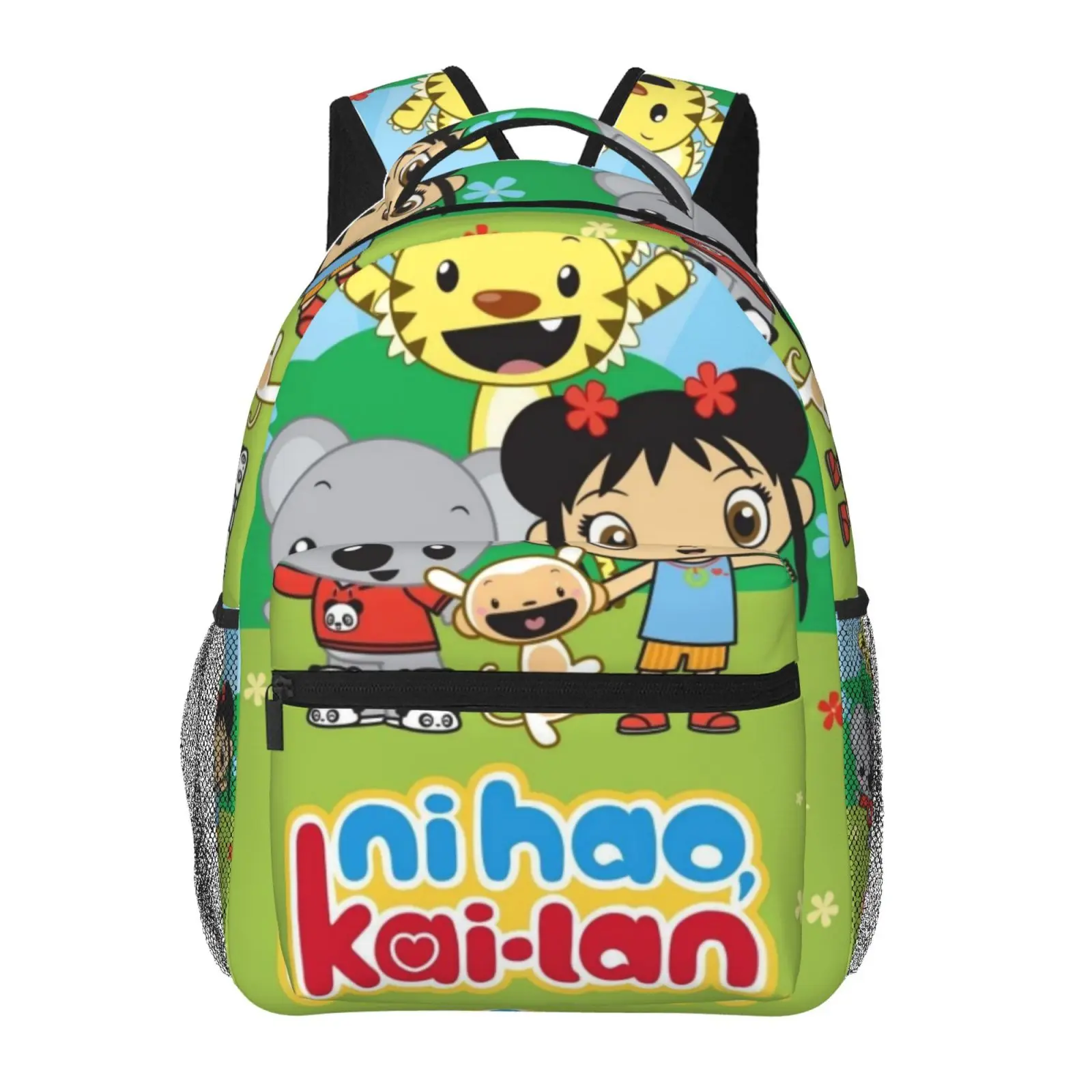 Kids backpack, Ni Hao Kai Lan School bag, Cute Cartoon Backpacks for girls boys, Adjustable Straps Bookbag for Office Travel Bag