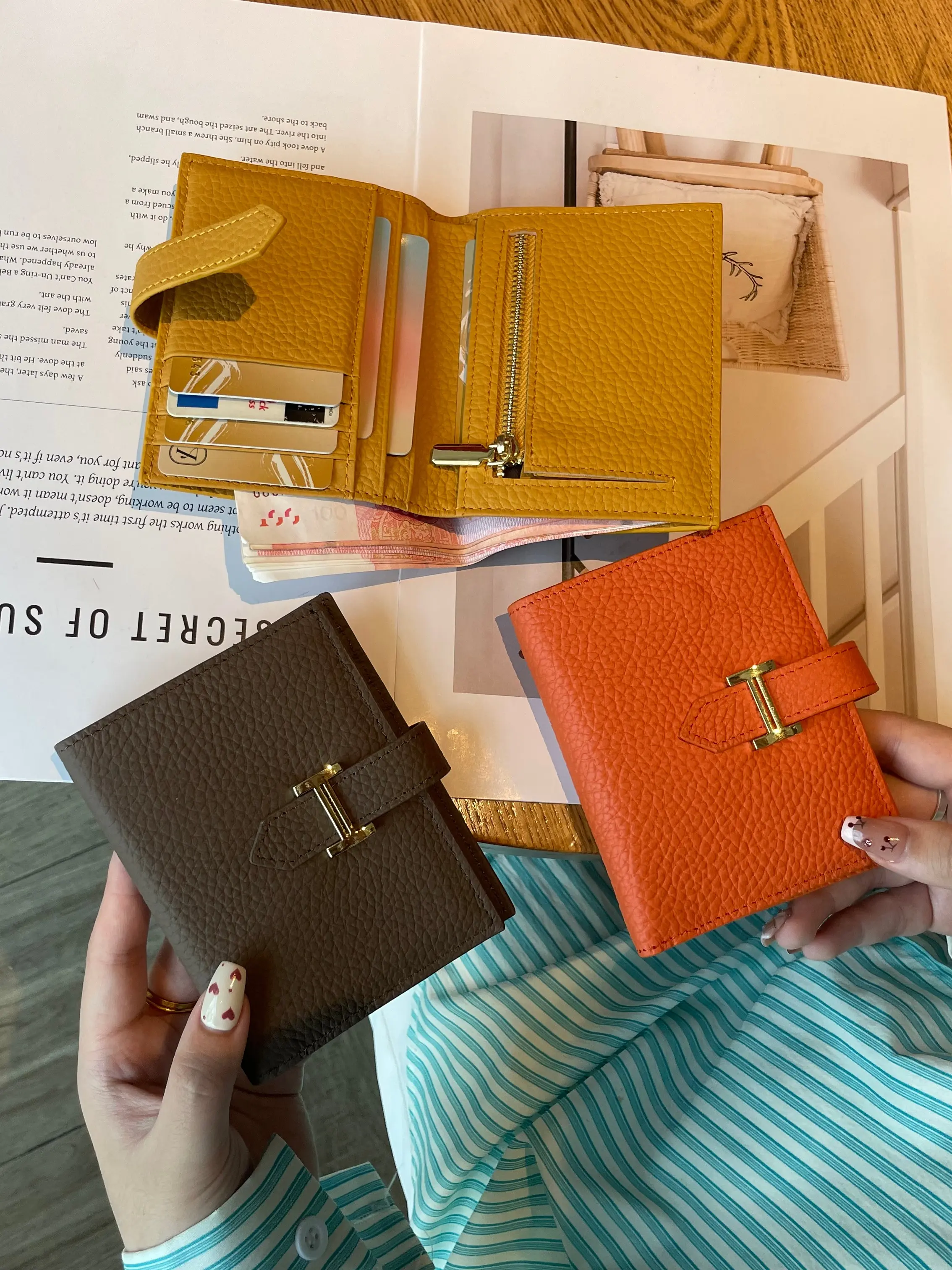 Women's Small Card Holder, New High-End Storage Bag, Genuine Leather Driver License Wallet, Car Driving Permit Case