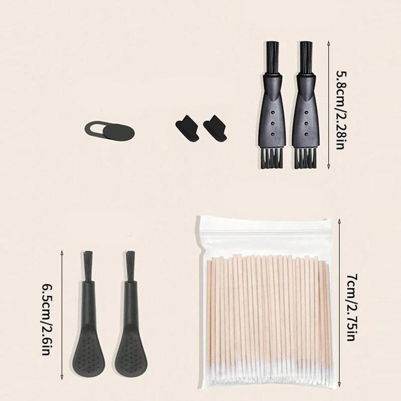 Portable Cleaning Tool Set, Phone Screen Cleaning Brush, Earphone Charging Port Cleaning Brush, Dust Plug, Privacy Camera Cover, Camera Care Accessories