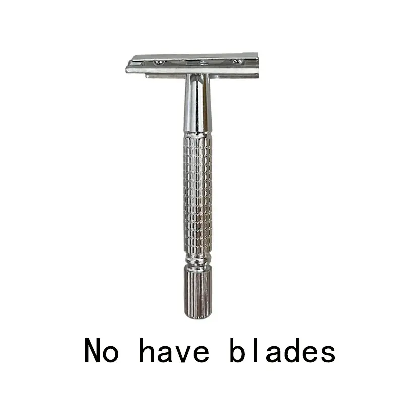 1 old-fashioned men's shaver, men's manual shaver, barber shop shaver, stainless steel handle, easy to use, safe shaver