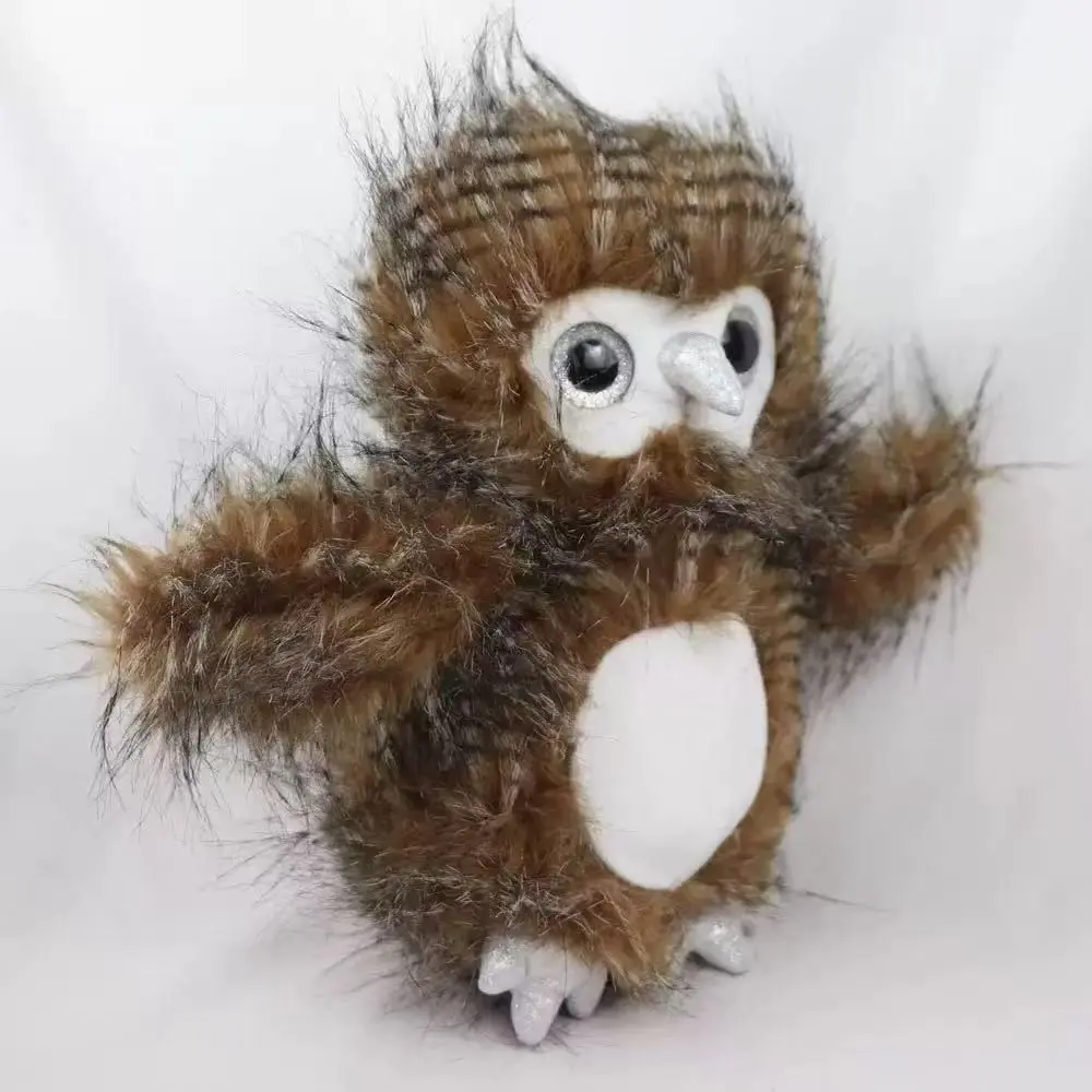 Realistic Owl Plush Toy, Long Hair Striped Owl Stuffed Animal, Lifelike Bird Doll for Kids, Huggable Collectible, Cute Animal Design, Soft and Cozy Gift