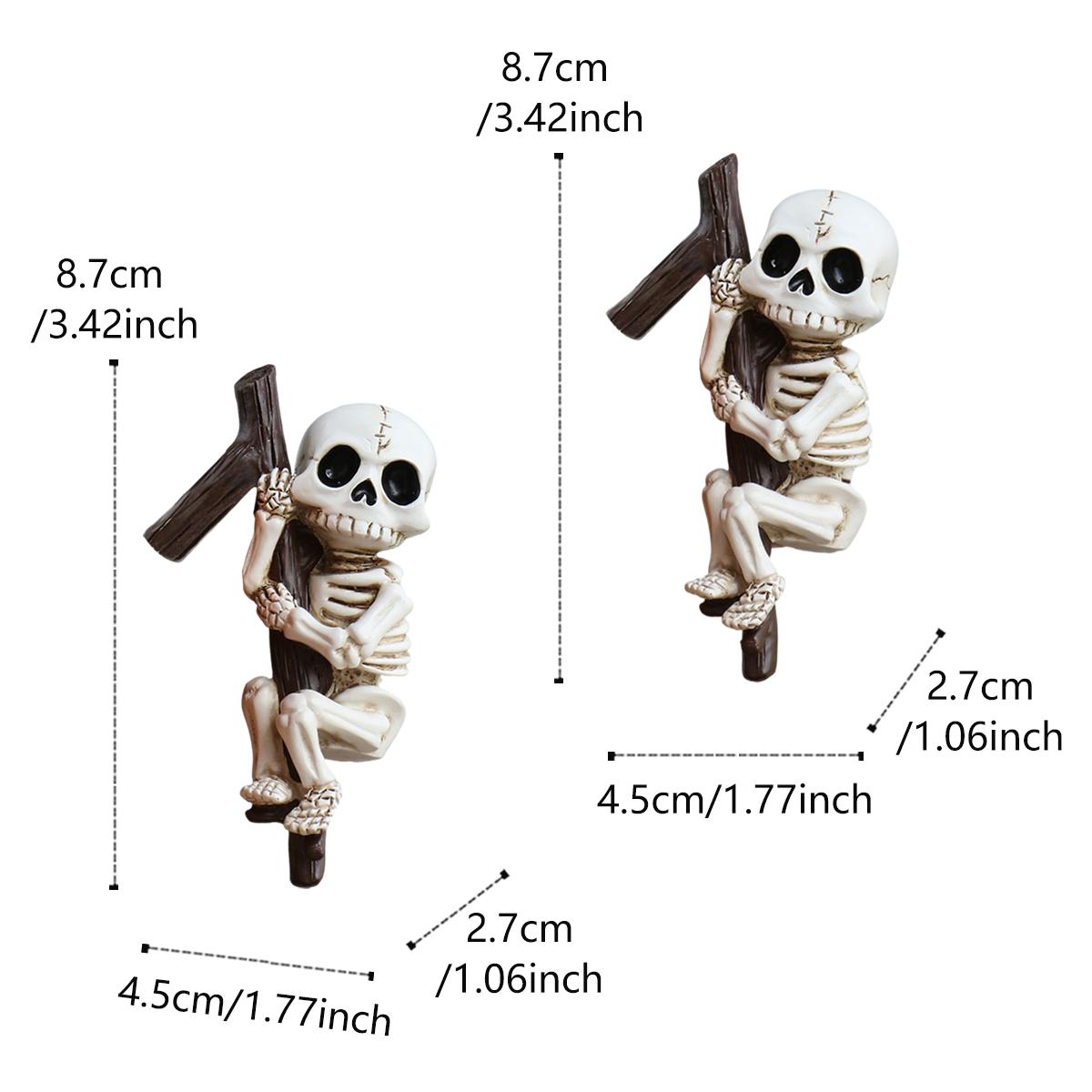 2pcs Climbing Skeleton Decorations for Halloween, Creative Outdoor Garden and Cup Edge Decor, Versatile Skull Figurines for Home & Office, Garden Accessories, Creativity, Exterior Decorative Statues