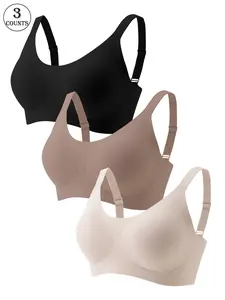 Women's Wireless Backless Bra Set, Slim-Fitting Full Coverage Design, Quick-Release Buckle Closure, Suitable for All Seasons, Underwear