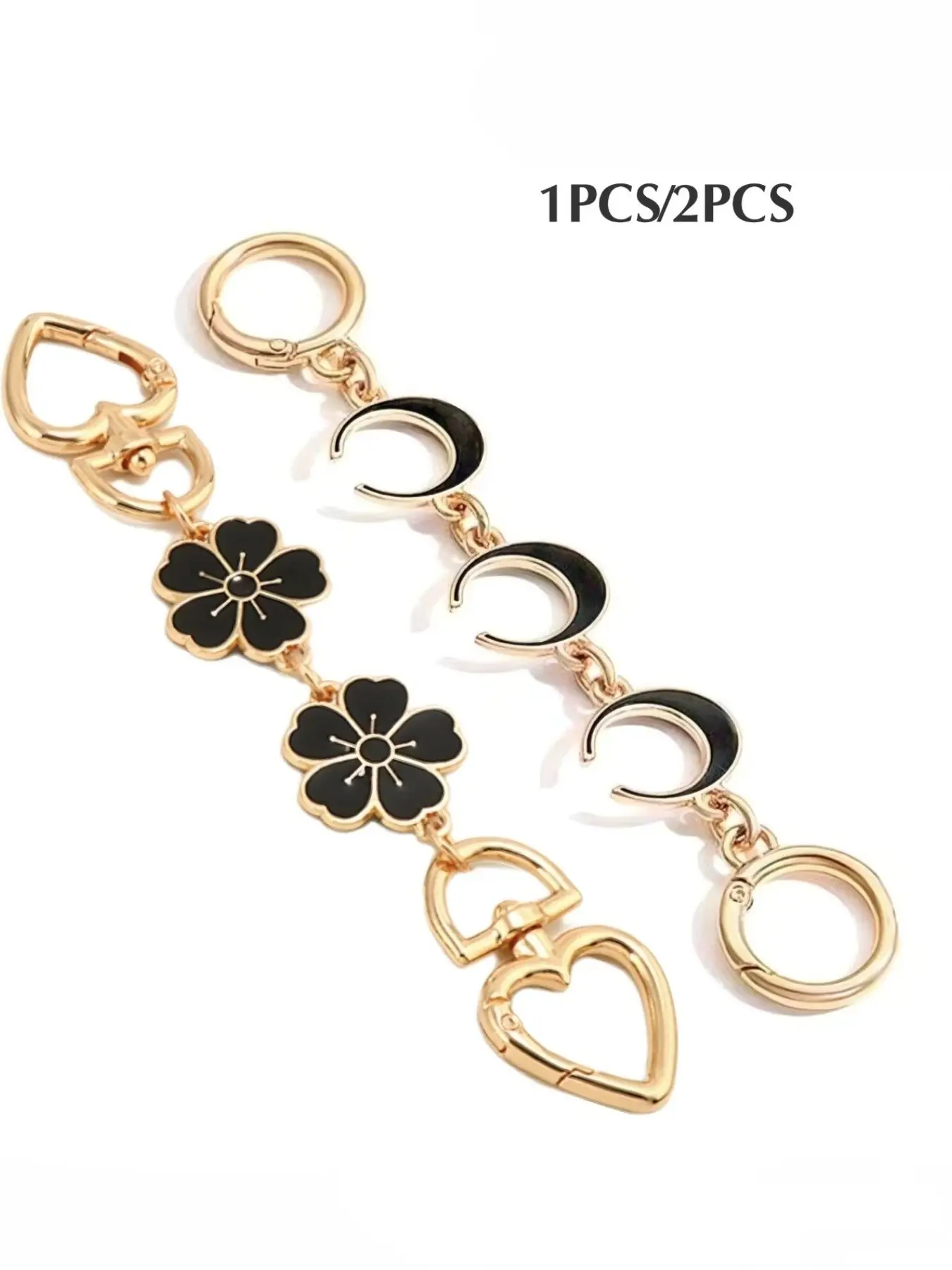 2pcs Cherry Blossom Bag Extender Chains, Handbag Strap Extender, DIY Wallet Making Accessories, Cute Floral Style, All Seasons, Purse Accessories, Bag Chains For Handbags