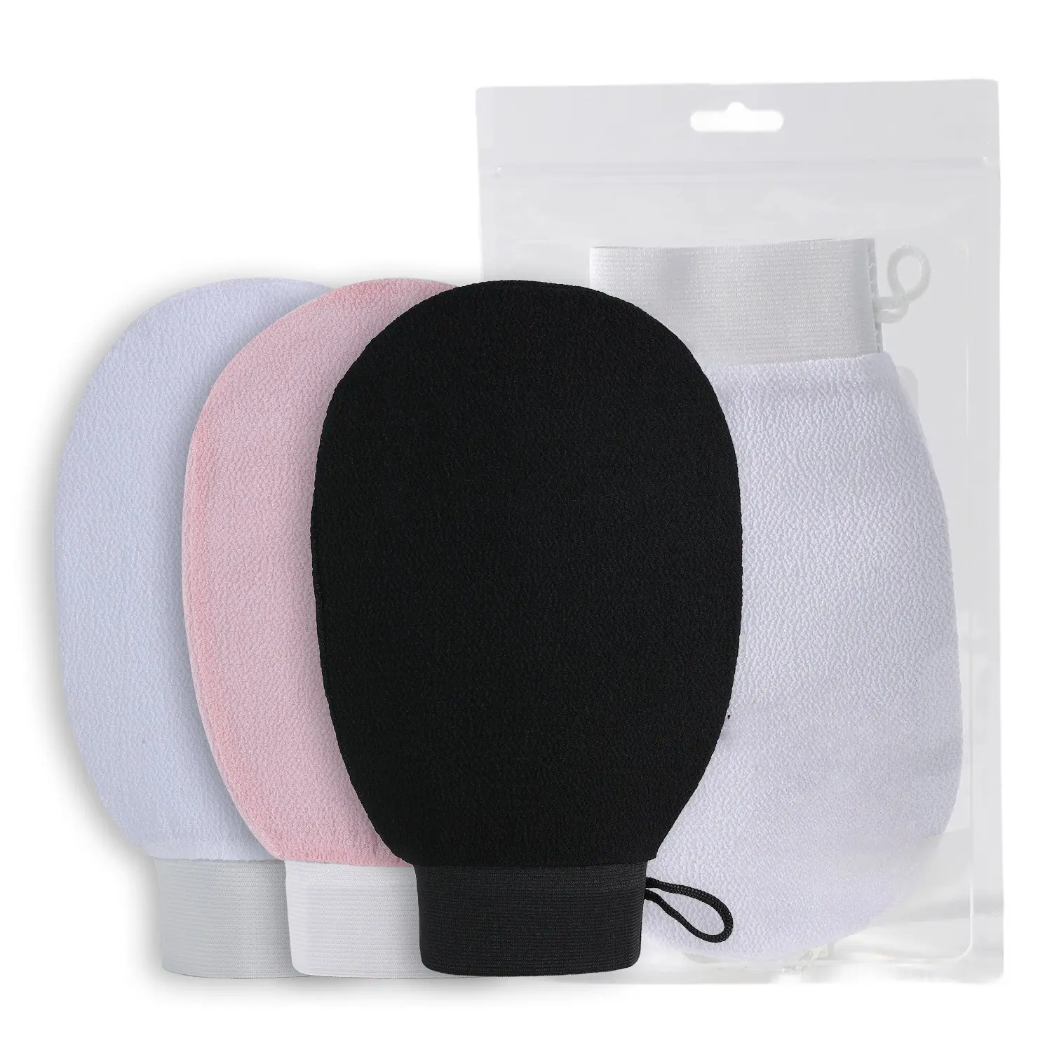 150D Full Viscose Dual-Use Bath Scrub Glove, Skin-Friendly Heavy Exfoliating Shower Mitt with Attached Bubble Loofah, Fast Dead Skin Dirt Removing Bath Towel for Daily Home Shower