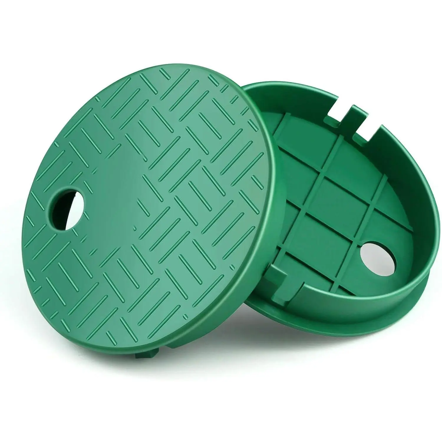 2-Count Plastic Round Valve Cover Set, 5.5" ID 6" OD Sprinkler Valve Box Lid for Outdoor Lawn Irrigation System, Garden & Farm Use, Id 5.5"