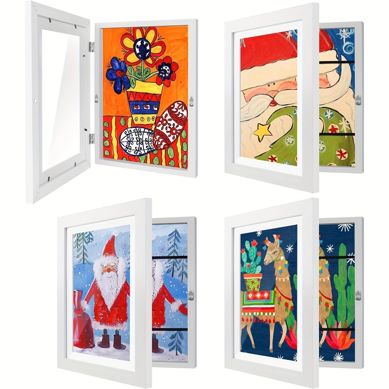 4pcs Changeable 8.5x11 Art Frames, Kid Art Picture Frame, Childrens Art Frames with Storage, Youngsters Art Frames Changeable, Artwork Frames for Youngsters Art, Front Opening Picture Display Frames