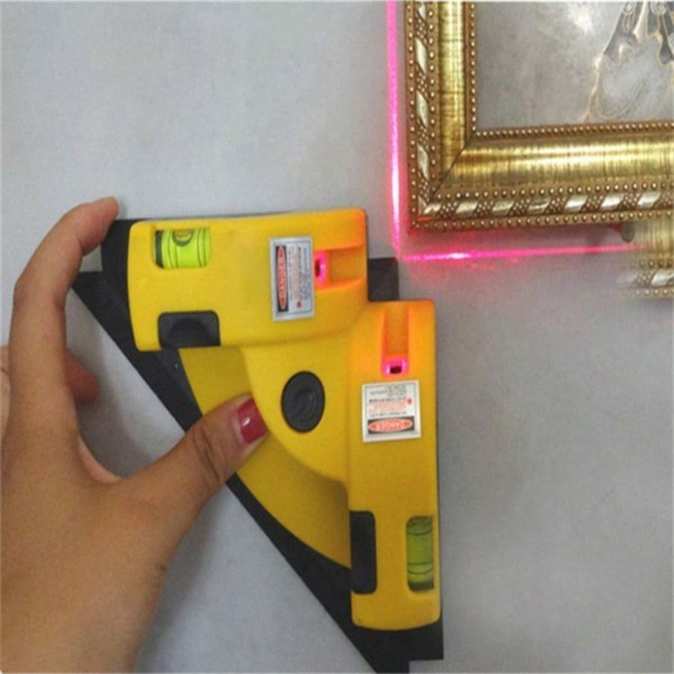 90° Projection Laser Level, High Precision 90° Projection Laser Level, Self-leveling, Precise Right Angle Measurement, Laser Level Tool, Yellow