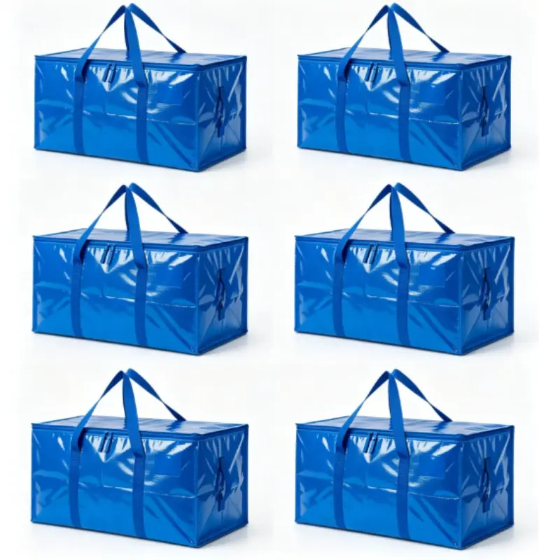 6-Pack Large Capacity Heavy-Duty Moving Bags, Waterproof with Handle and Dual Zippers, Space-Saving Storage for Dorms, Home, and Moves, Portable Storage Bags