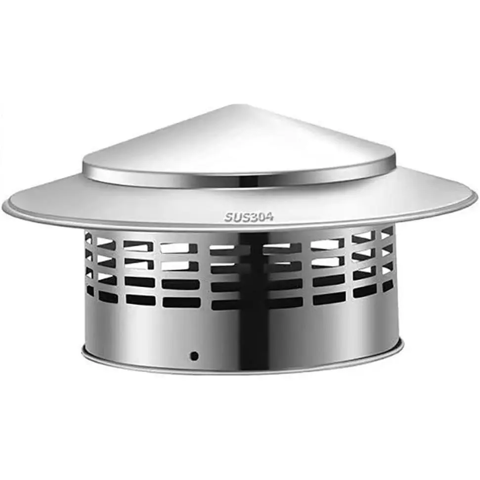 6 Inch Round Chimney Cap for Vents Rain Cap, 304 Stainless Steel Cone Top Chimney Cap with Screen, Fireplace Exhaust Cover for 6" Stove Pipe