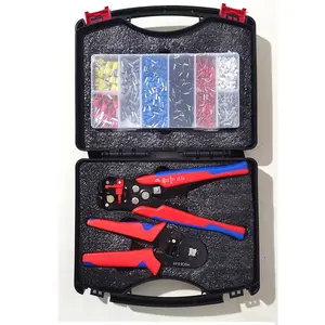 Cable Crimping Tool Kit with Dual Pliers, Includes 1200 Ve Terminal Blocks, Hsc86-4a Crimper, Stripping Plier, Electrical Wiring Set