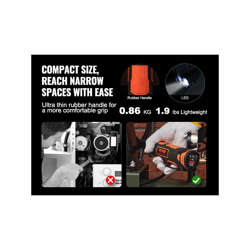 VEVOR 3/8 Cordless Electric Ratchet Wrench Set, 12V 33 Ft-lbs Power Ratchet Tool Kit, 45-Min Fast Charge, 2-Pack 2.0Ah Battery, Built-in LED Light, Variable Speed Trigger, 10 Sockets