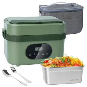 1.5L Electric Lunch Box, Cordless Heated Lunch Box with 18000mAh Battery, 60W Food Warmer with Timer for Work and Travel#fathersdaygift