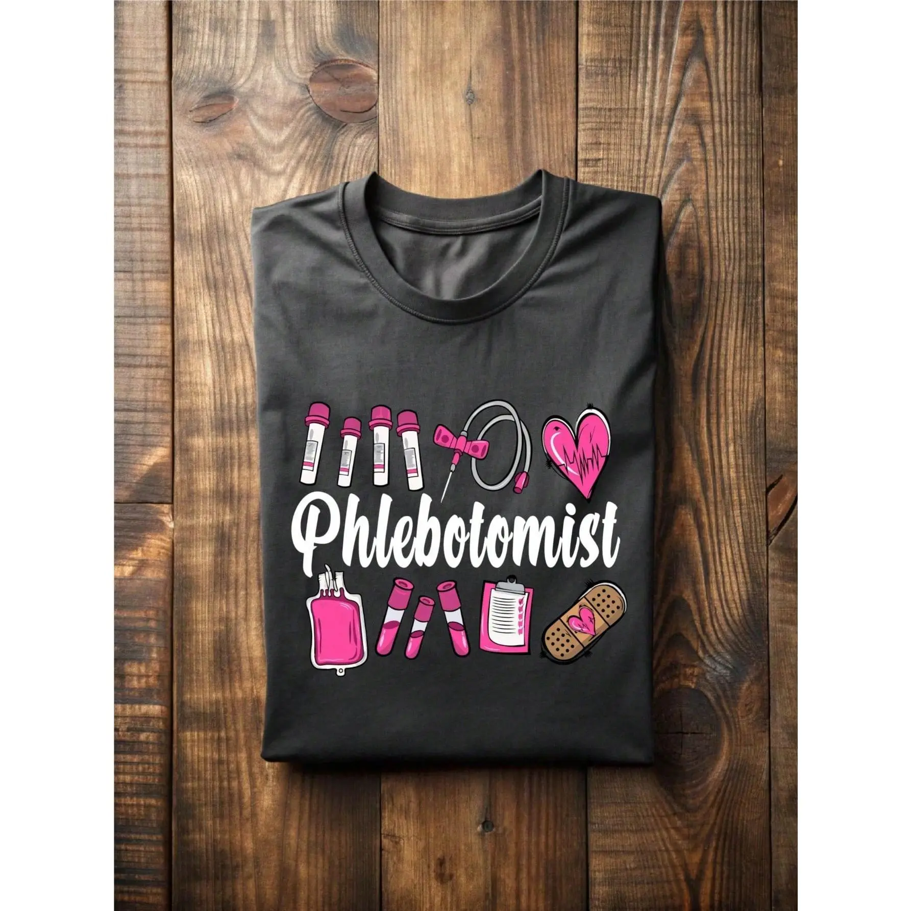 Phlebotomist Shirt In My Phlebotomist Era-Shirt Phlebotomist Life Tee Cute Phlebotomy Tech Shirts Nursing Student-Shirts Vintage Women Short Women's Clothes Sleeve-Shirt Casual Round Neck Top Summer Plus Size Women's Casual Tshirt Women's