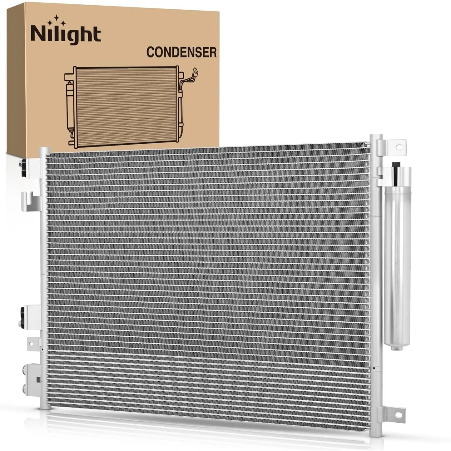 Nilight AC Condenser Compatible with Chrysler 300 2005-2010 2012 2014 Dodge Challenger 08-16 Charger 06-09, 12-16 Magnum 05-08 Air Conditioning A/C Condenser w Receiver Drier Replace# 3237, 5137693AA