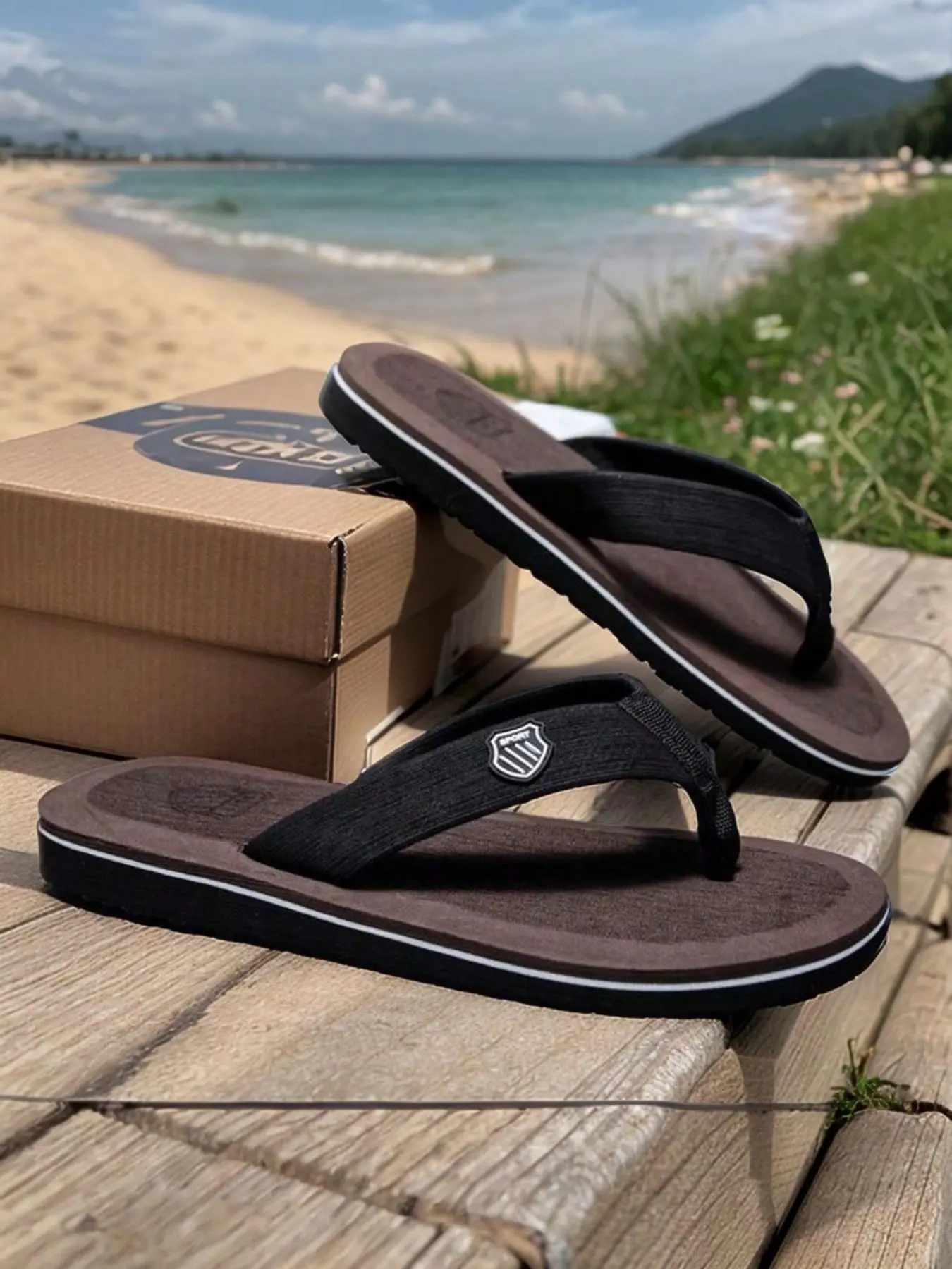 Men's Casual Plain Color Flip Flop Slides, Lightweight Comfortable Non-Slip Slippers, Soft Comfy Home Slippers, Summer Barefoot Shoes for Indoor & Outdoor Wear, Footwear for Beach, Slides Sandals
