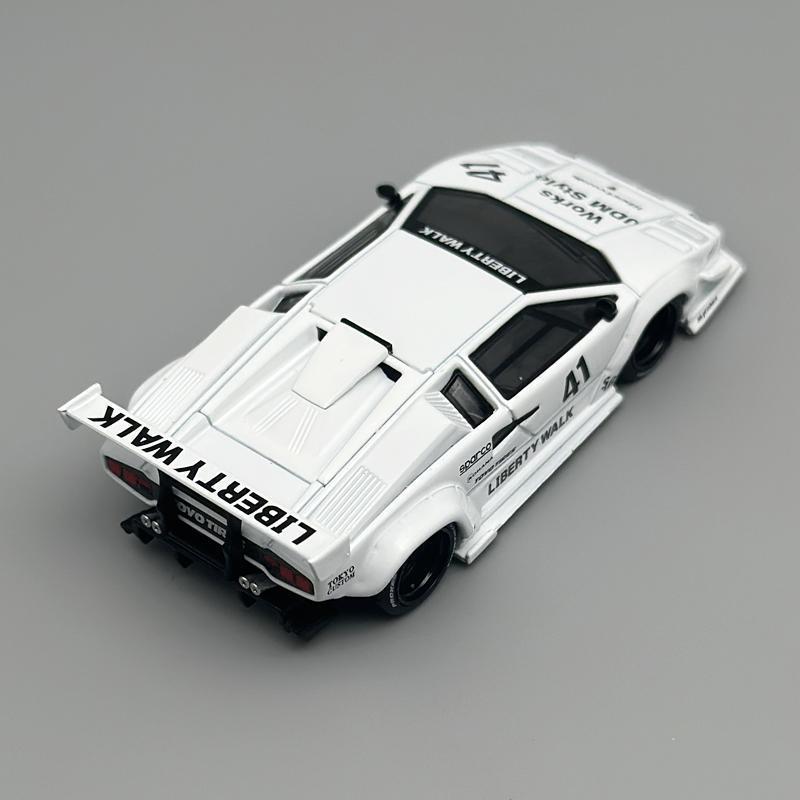 MINIGT 1:64 Lamborghini Countach LBWK White 2024 alloy car Model 966