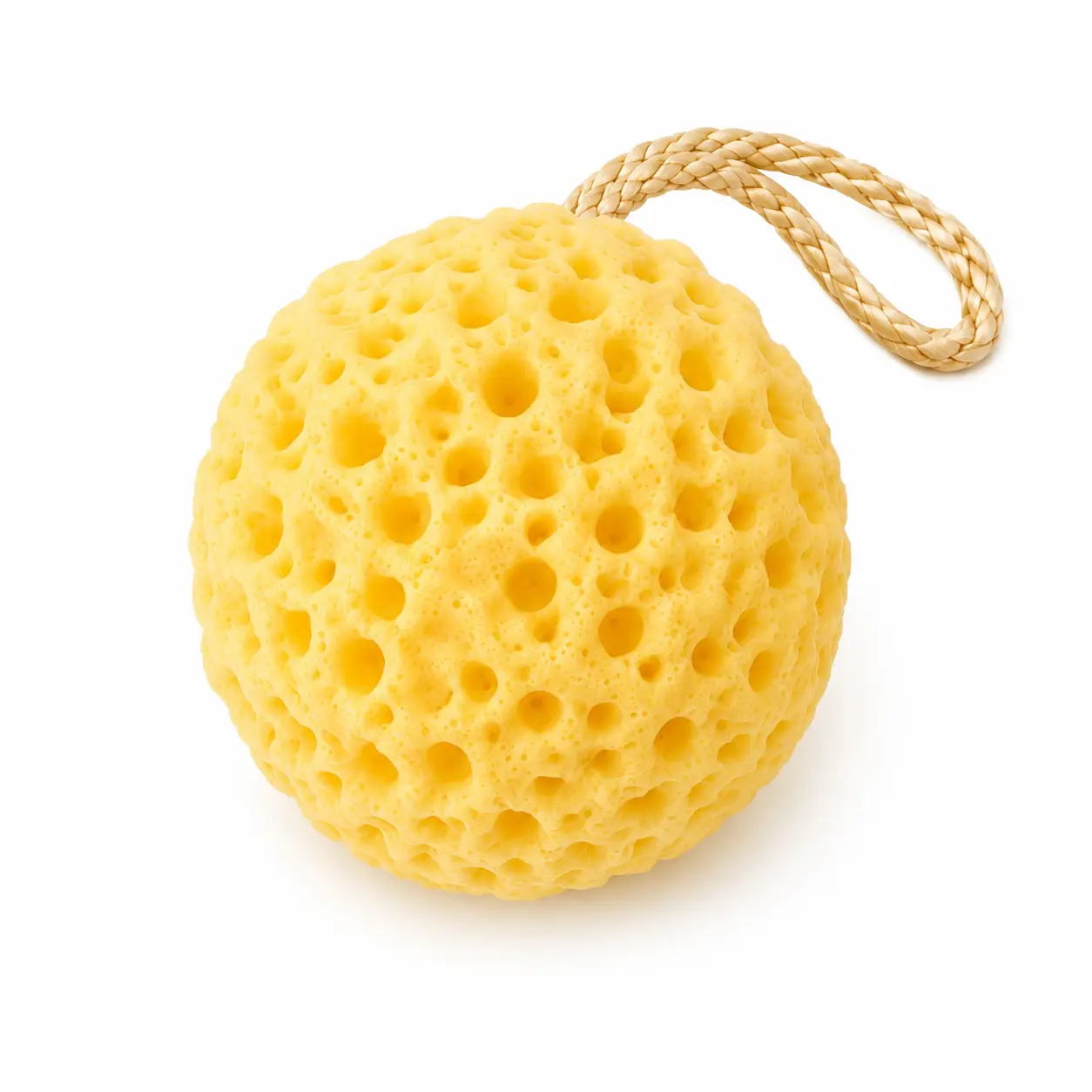 Cute Honeycomb Cheese Shower Sponge Loofah, Super Soft Skin-Friendly 2-in-1 Foaming & Exfoliating Body Scrubber, Durable No-Shedding Design with Built-In Hanging Rope, Home Spa Self-Care Bathroom Decor Accessory