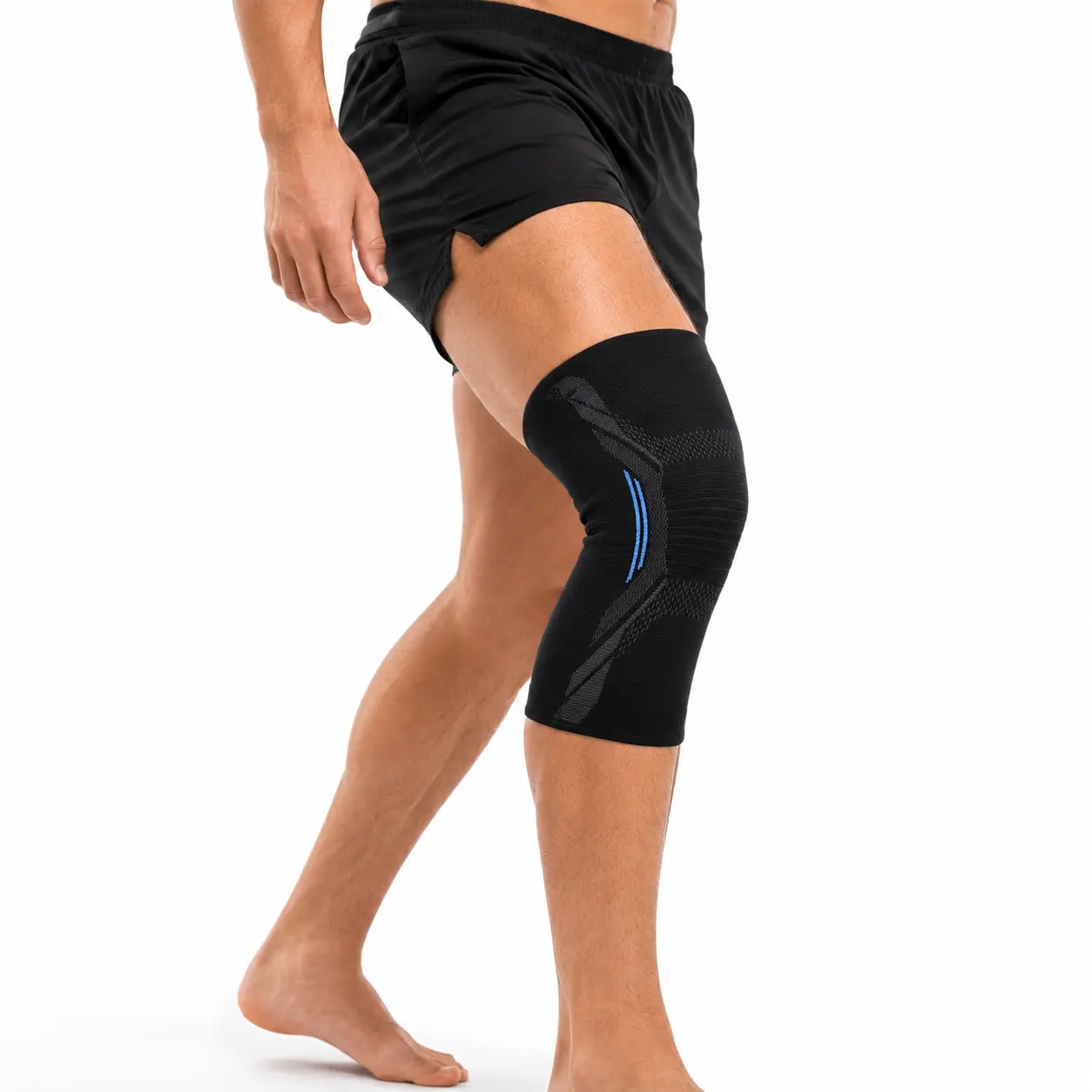 Knee Compression Sleeve for Men & Women, Breathable 3D Knit Knee Support with Anti-Slip Grip for Running, Fitness & Sports
