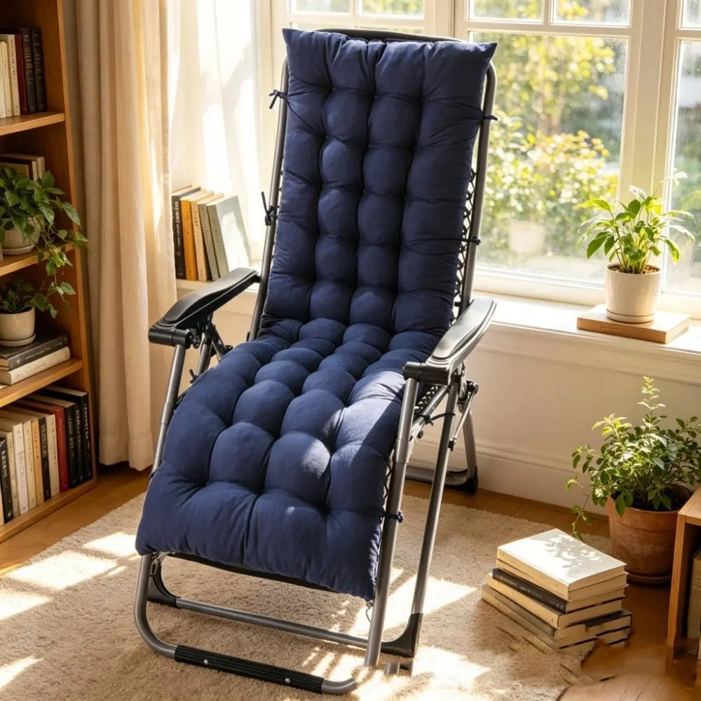 Patio Chaise Lounger Cushion, Lounge Chair Recliners Chair Cushions, Rocking Chair Sofa Cushion ,Thick Padded Swing Bench Cushion,68.9x18.9x3.1 in for Outdoor Indoor Home Office(Navy Blue)