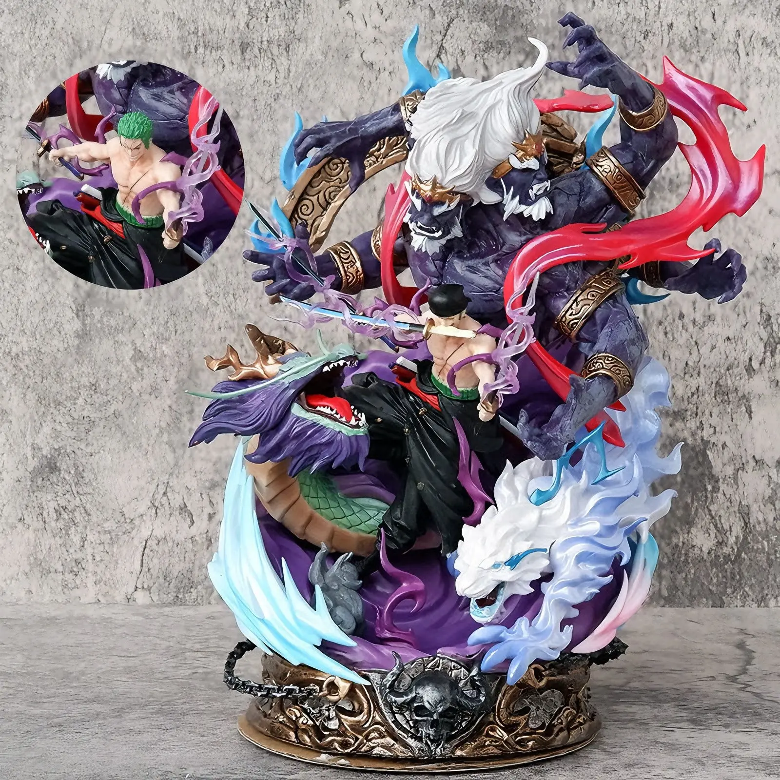 Zoro Hell King Yamato Form Figure (double Head Replaceable), Model Display Piece, Anime Peripheral Collection, Collectible Figurine, Collectible PVC Figure