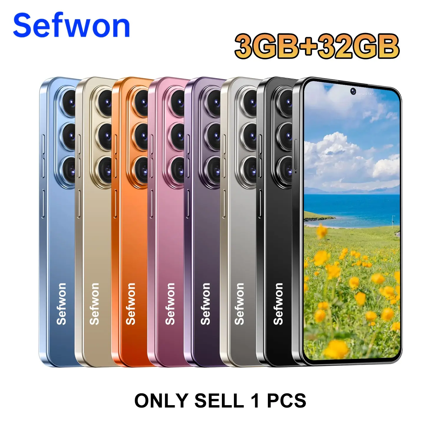 Sefwon 2026 S25 Max Smart Android Phone, 3200mah Battery, 5+13mp Camera, Dual Sim, 4g Network, 3+32GB RAM, 6.56-Inch Screen, Octa-Core Cpu, Large Screen Smartphone