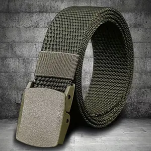 Unisex Nylon Belt with Non-Metal Buckle, Hypoallergenic Outdoor Leisure Waistband, Youth-Friendly Fashion Accessory