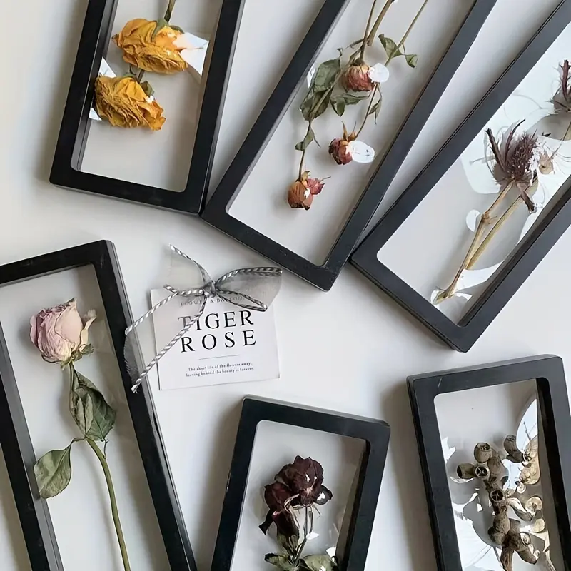 11.81in 1pc Black Transparent Flower Frame DIY Dried Flower Frame Decorative Home Decoration Home Wall Decor Ornaments Festival Flower Gift Box (excluding Flowers) Halloween Thanksgiving Christmas Gift