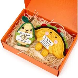 Gifts for Him Her Boyfriend Girlfriend, 2 count  Crochet Taco and Avocado to My Love, Anniversary Birthday Gifts for Women Men, I Love You Emotional Support Doll Romantic  for Wife Husband