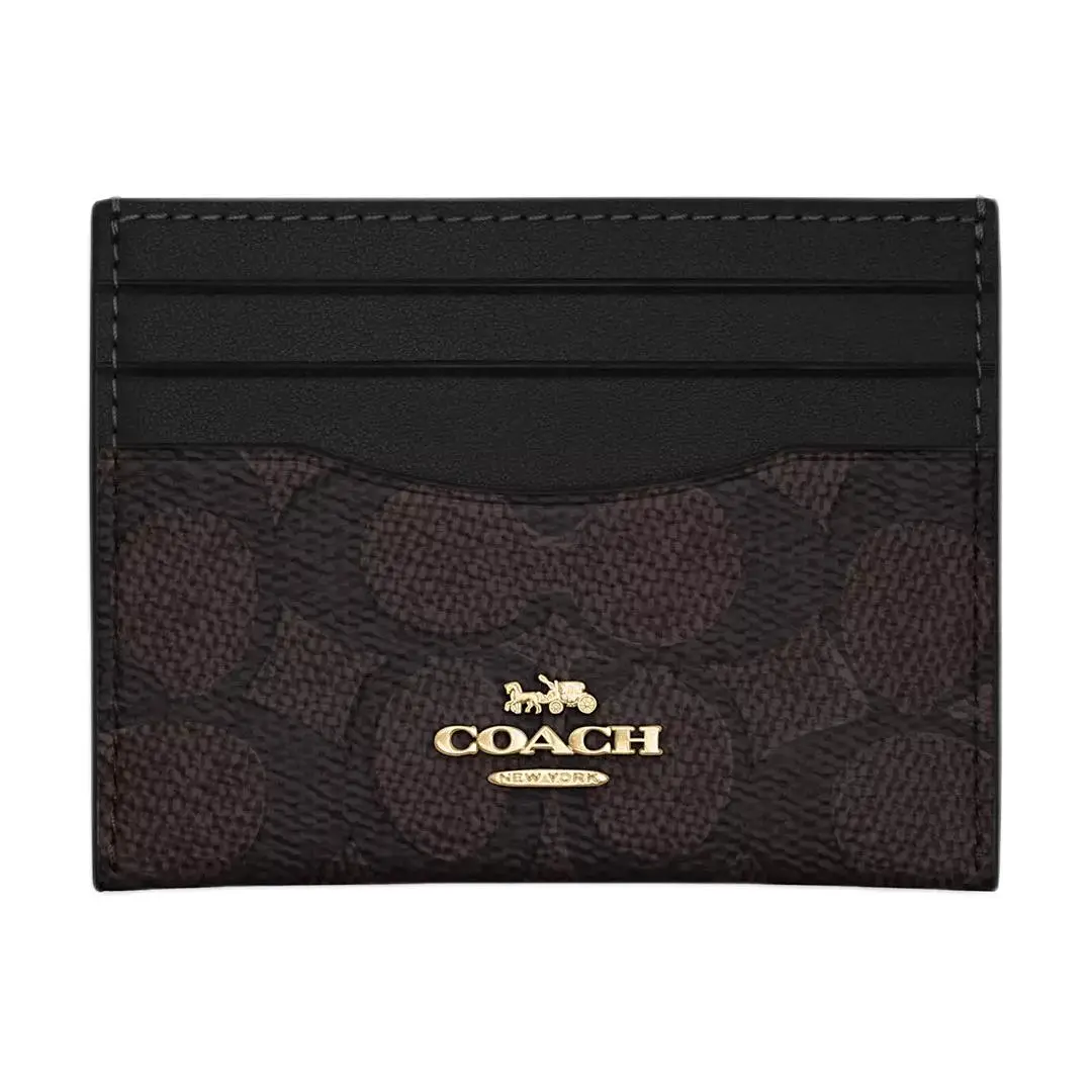 Coach Multi-Slot Cardholder in Coated Canvas for Women, Black Coach Multi-Slot Cardholder in Coated Canvas for Women, Black