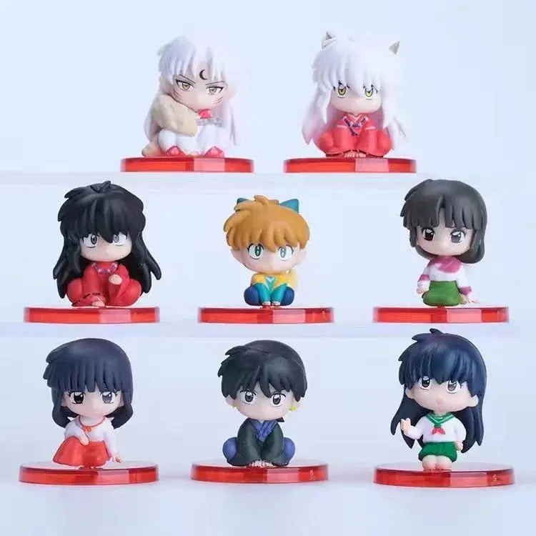 2026 Hot Q-Version Anime Figurines Blind Box - Cute Inuyasha, Sesshomaru, Kagome Sitting Figure Decorations, All-Age Suitable Gift Toys, Cute Figurines, Anime Figures