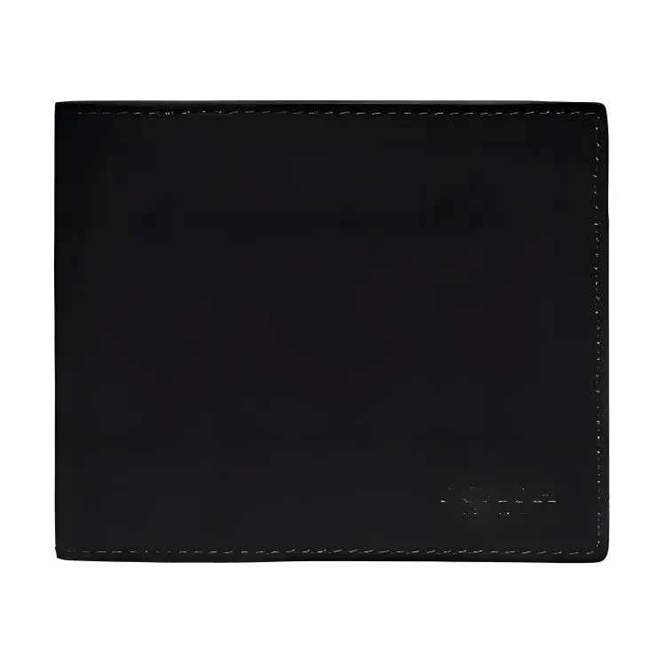 COACH 3-in-1 Wallet for Men: Minimalist Bifold with Detachable Cardholder in Black Genuine Calfskin