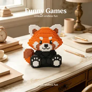 Colorful Beaver Cat 3D Puzzle Building Blocks, Home Office Decor, Party Decoration, Ideal Gift, Handmade Craft, Lightweight Statue