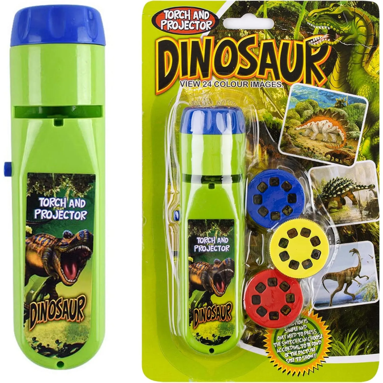 Children Projector Toys Educational Science Set Wall Ceiling Tent Torch Toddler Flashlight for Kids Gifts for Boys Girls (Dinosaur)