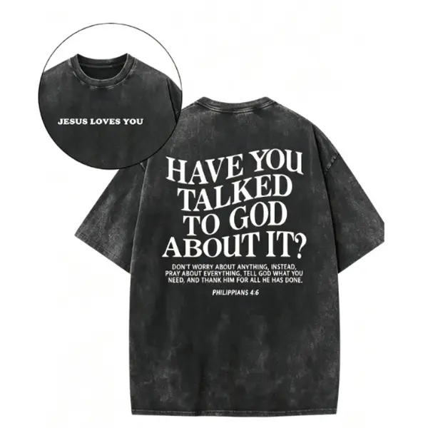 Vintage Washed Oversized Christian Graphic Tee Jesus Loves You Shirt Heavyweight Cotton Bible Verse T-Shirt Gym Pump Cover For Men Women Casual Streetwear Faith Based Apparel Y2K Retro Grunge Clothing Everyday Wear Trendy Religious Gifts Youth Top