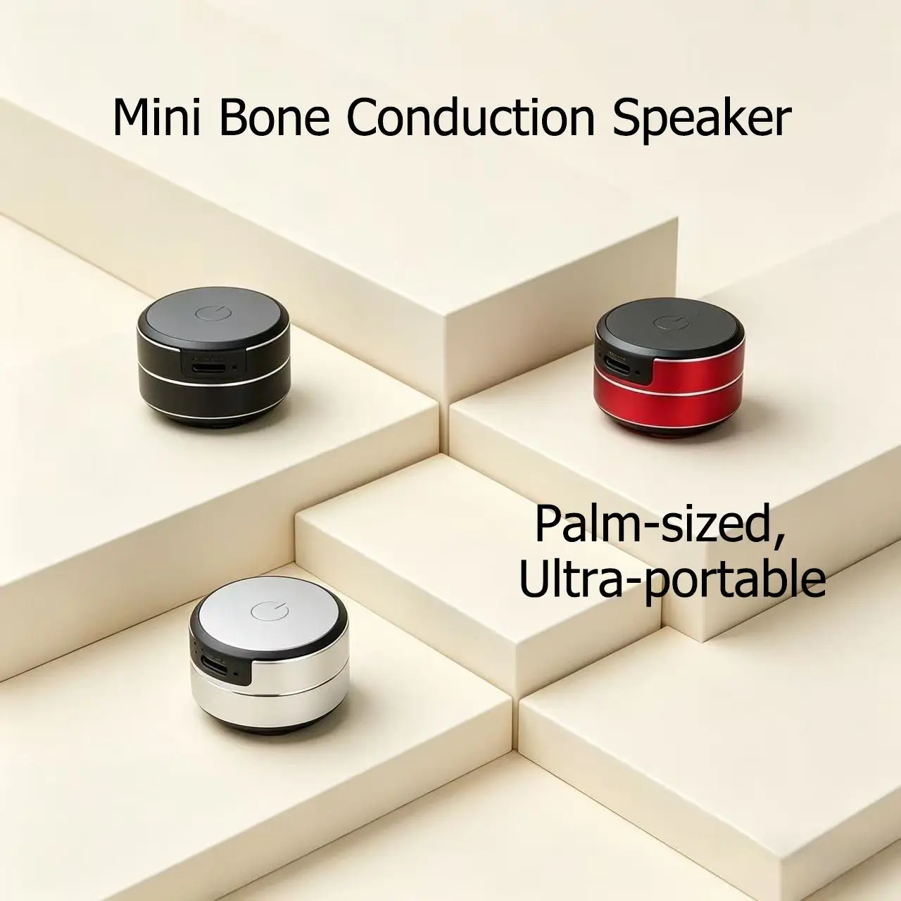 Mini Compact Bone Conduction Speaker, Bluetooth Wireless Desktop Speaker with Suction Cup, TWS Small Speaker, Portable Audio Solution, Stereo Sound, Perfect Gift for Friends and Family
