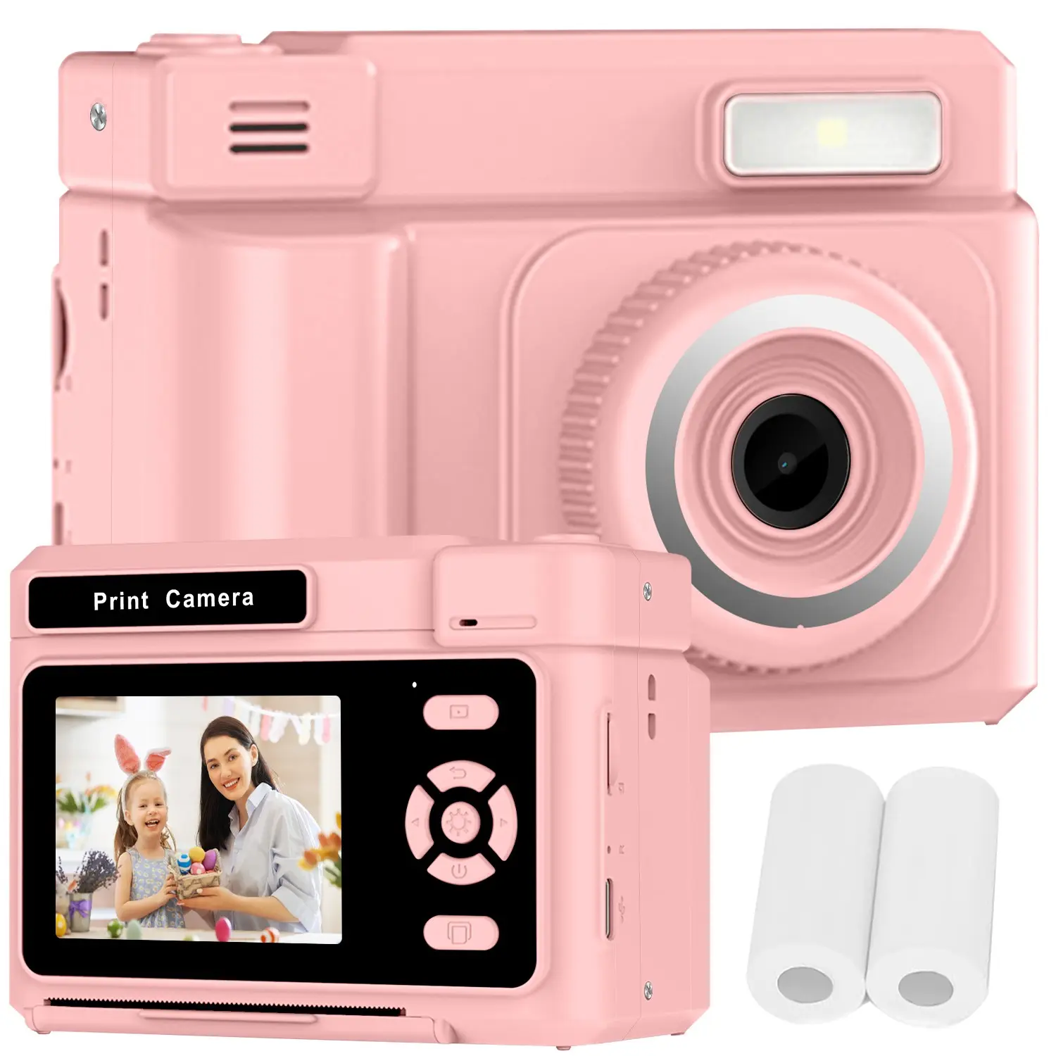 Instant cameras that print photos Kids Instant Camera with 2 Rolls Photo Paper, 1080P High-Definition Selfie Digital Camera For Children Selfie Printer Camera Print Camera for Ages 3-12, Birthday and Christmas Gift for Little Photographer