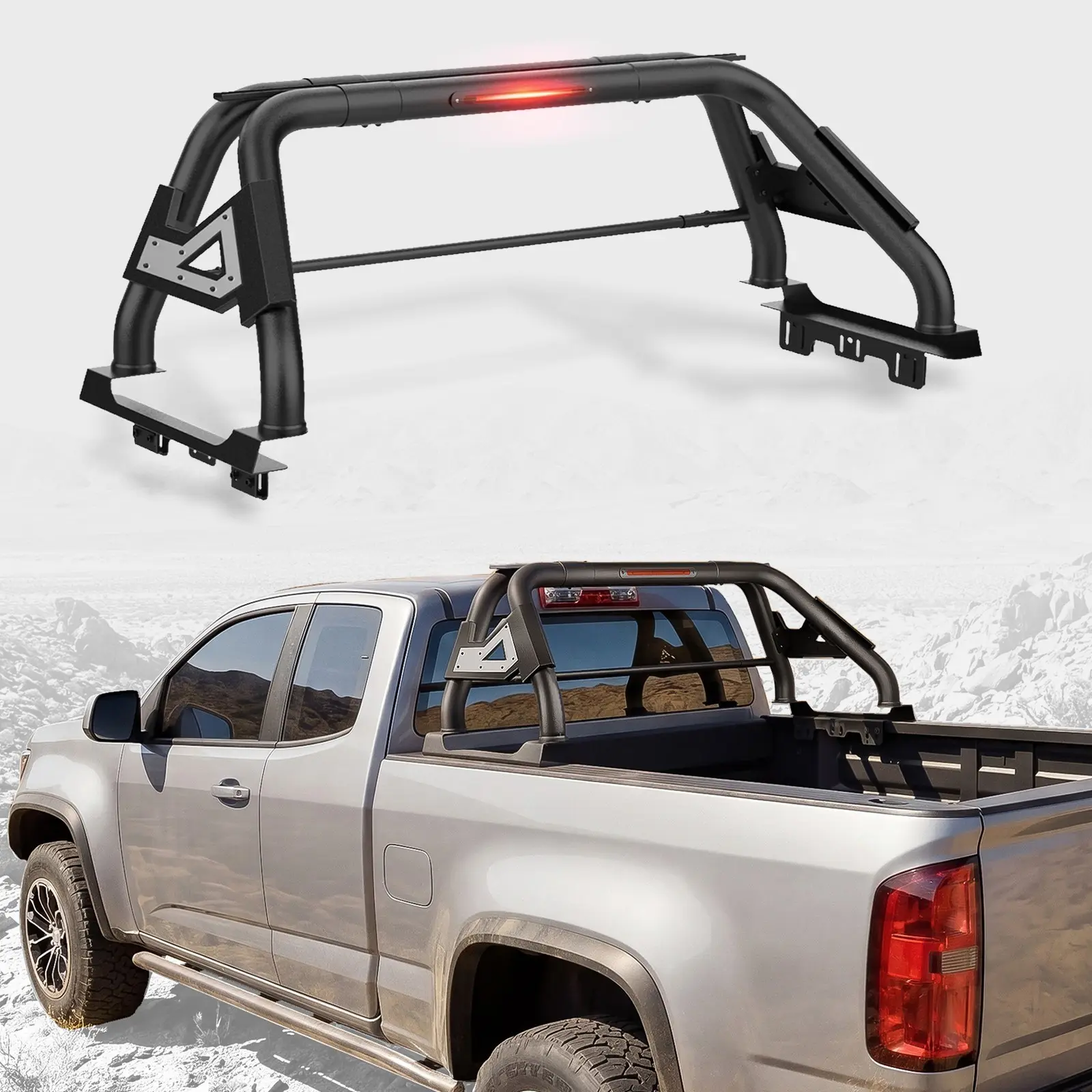 56-63" Adjustable Roll Bar Chase Rack LED For Tacoma Ranger Colorado Frontier JT
