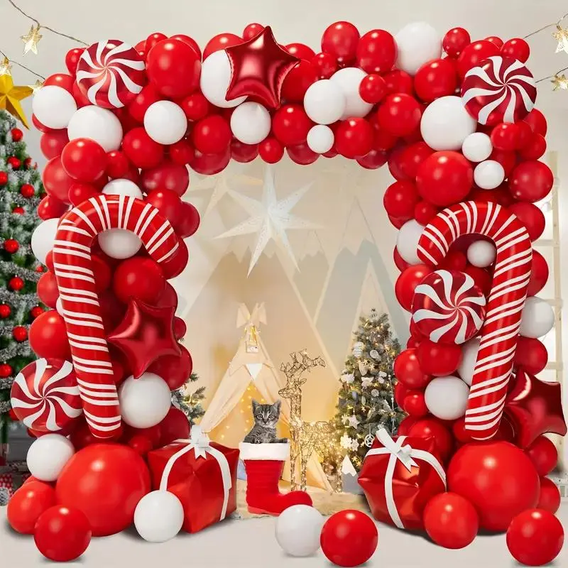 Christmas Balloon Arch Kit with Candy Gift Box Balloons, Perfect for Christmas Party Decoration, Holiday Supplies
