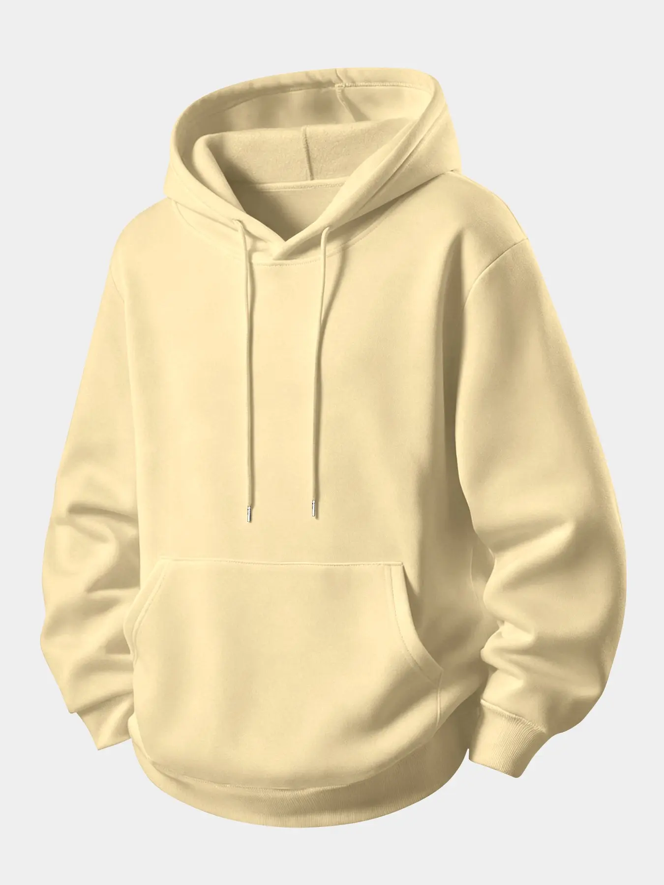 Men's Thickened Casual Solid Color Hoodie, Casual Hooded Sweatshirts, Heavy Sweatshirt Hoodie, Regular Fit Streetwear with Drawstring Pockets, Long Sleeve Hooded Sweatshirt