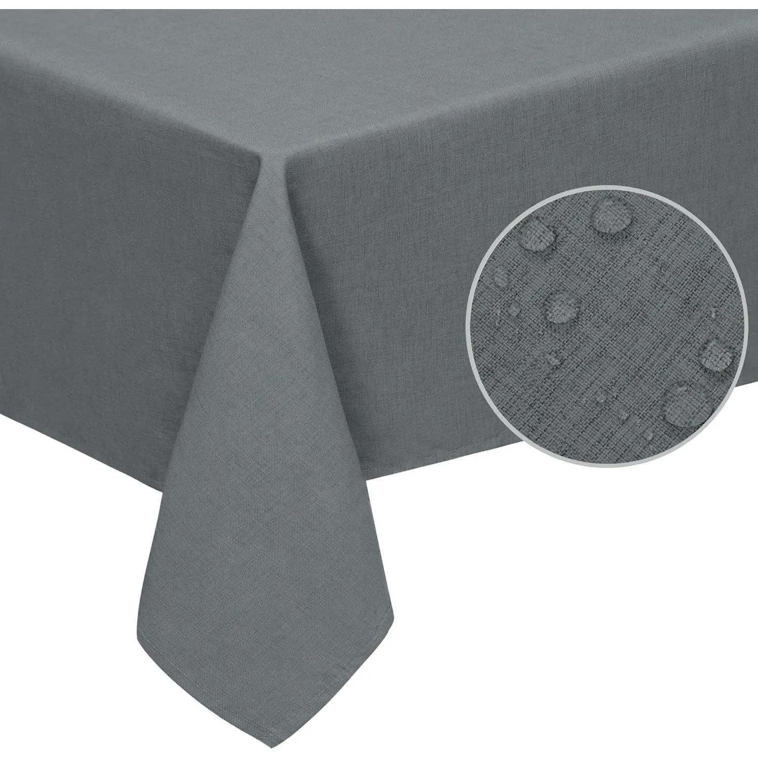 Faux Waterproof Spill-Tablecloth Stain Resistant Rectangle Table Cloth Wrinkle Free Decorative for, Dining,, Weddings, Restaurants (60x120 in, Dark Grey)