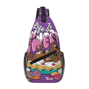 Scooby Doo Versatile Large Capacity Sling Chest Bag for Daily Commute, Outdoor Hiking & Business, Cartoon Casual, for School & Tablet, Gift for Women and Men