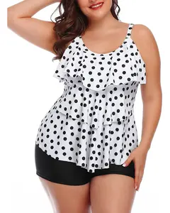 Yonique Women's Plus Size Tankini Swimsuits with Shorts Two Piece Bathing Suits Ruffle Swimsuits Tummy Control Swimwear